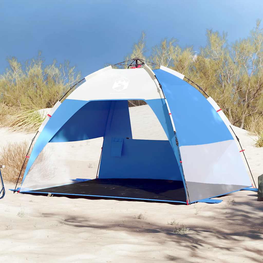 Strandzelt für 2 Personen, blau, mit Schnellverschluss, wasserdicht