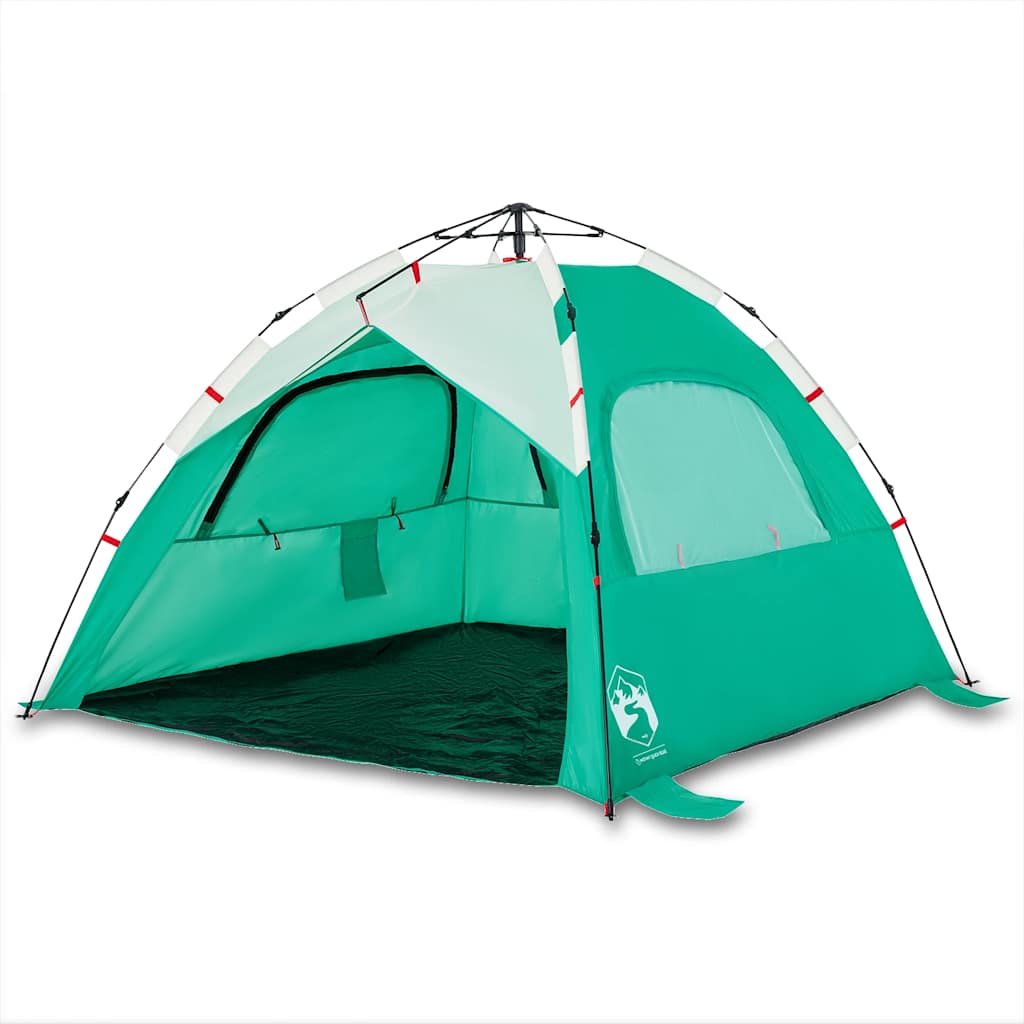 Beach tent for 3 people aqua green quick release waterproof