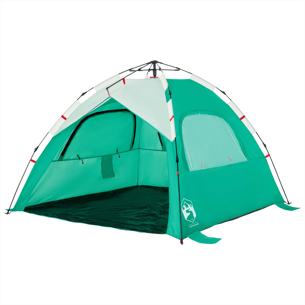 Beach tent for 3 people aqua green quick release waterproof