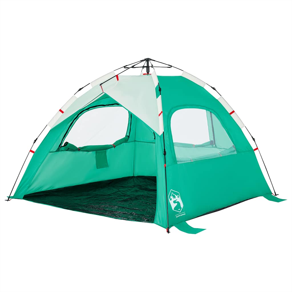 Beach tent for 3 people aqua green quick release waterproof