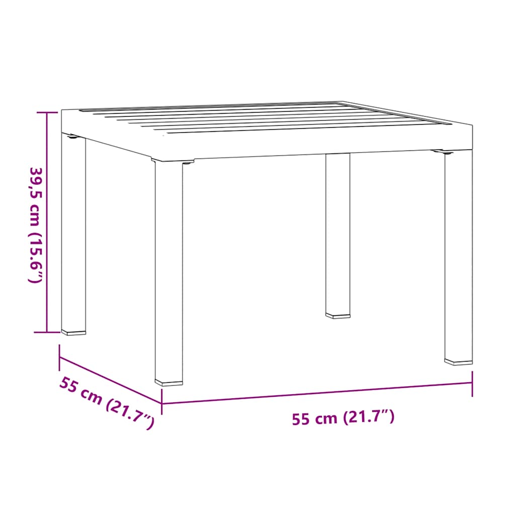 Ulkosohvapöytä musta 55x55x39,5 cm jauhemaalattu teräs