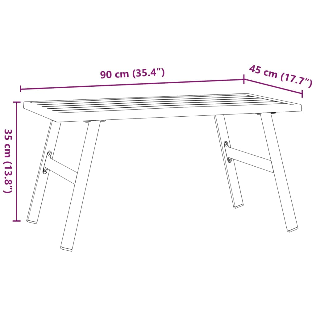 Ulkosohvapöytä musta 90x45x35 cm jauhemaalattu teräs