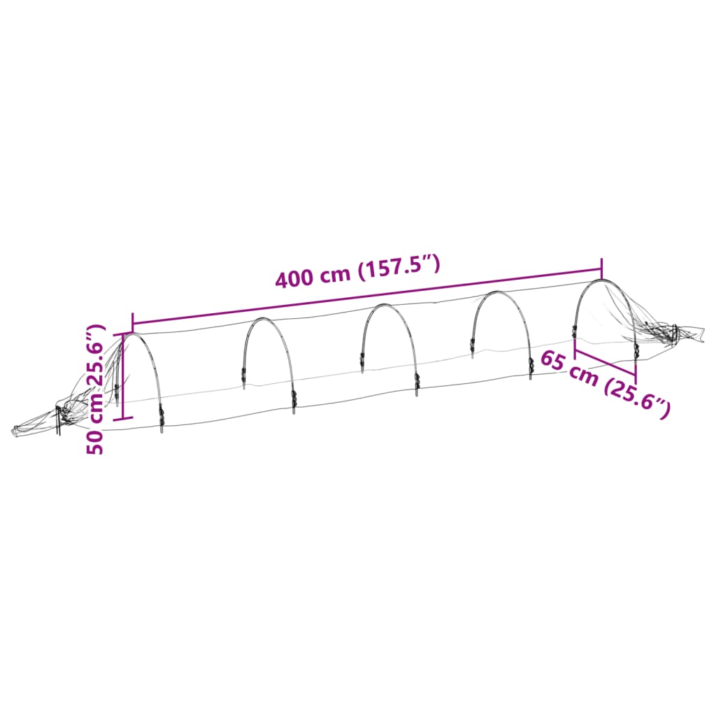 Verkkotunneli 1,5x5 m lasikuitu ja PP