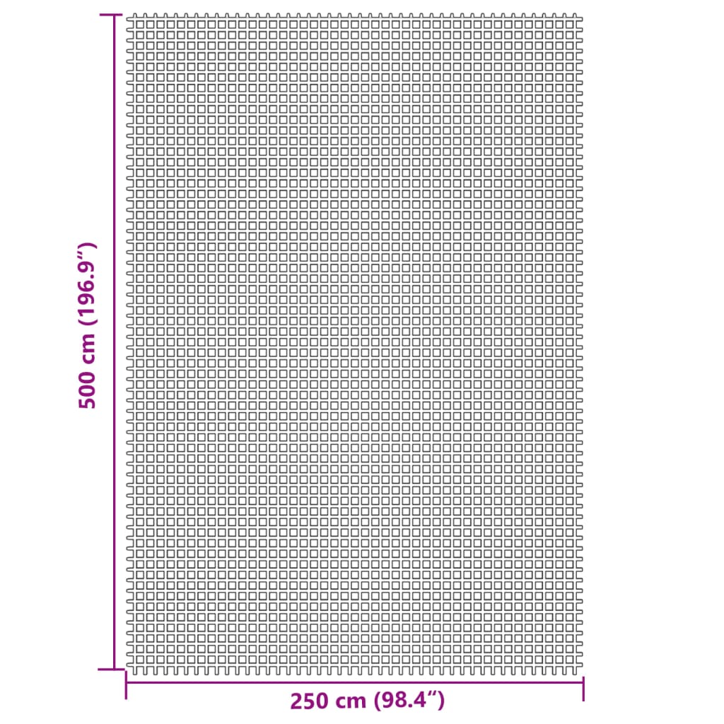 Retkeilymatto vaaleanharmaa 5x2,5 m