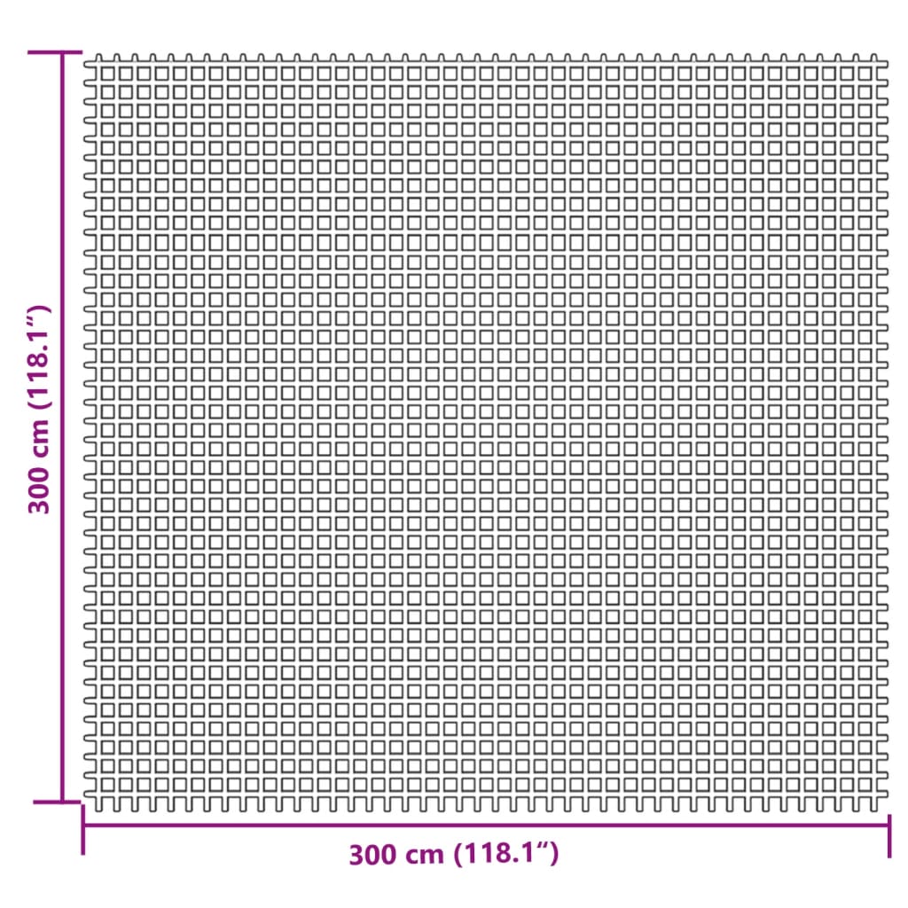 Retkeilymatto vaaleanharmaa 3x3 m