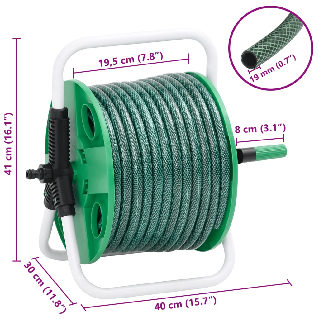 Vapaasti seisova letkukela vihreä letkuliitinsarja 0,75"20m PVC