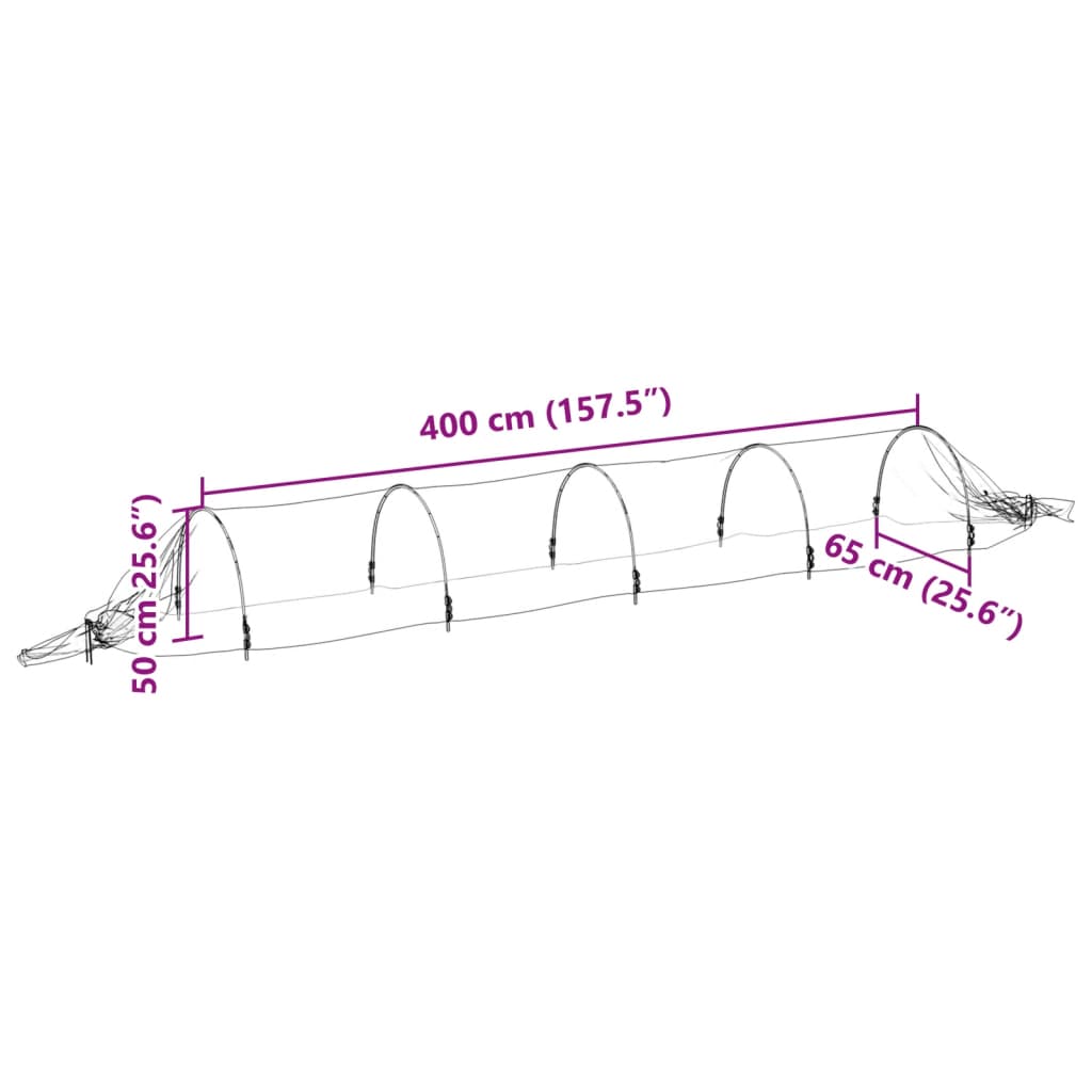 Verkkotunnelit 4 kpl 1,5x5 m lasikuitu ja PP