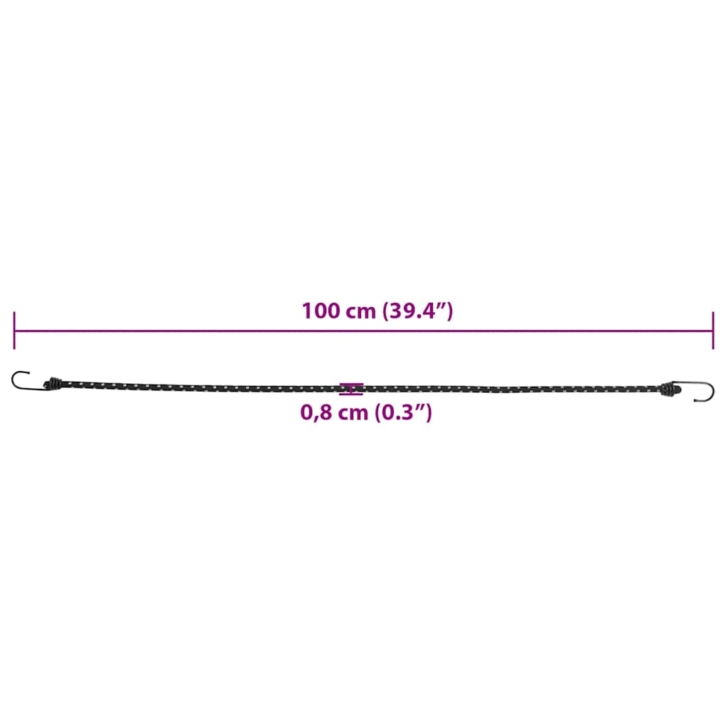 Heijastava mustekala koukuilla 10 kpl 100 cm