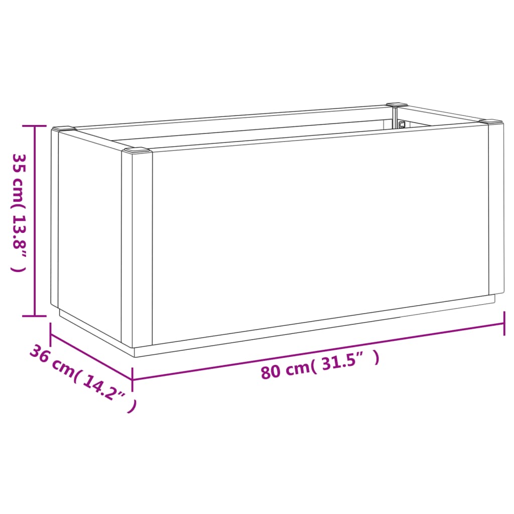 Ulkokukkalaatikko vaaleanruskea 80x36x35 cm PP