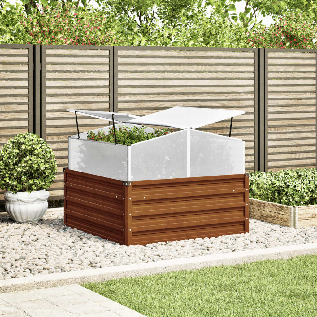 Garden flower box green weatherproof steel