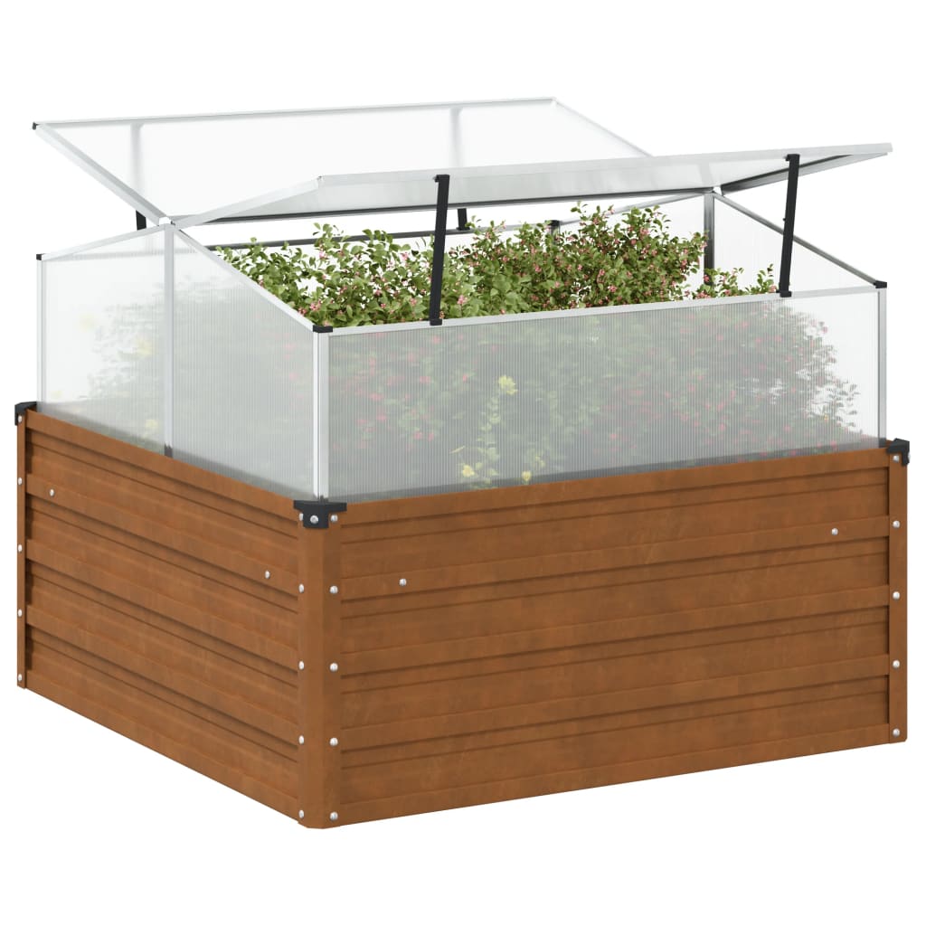 Garden flower box green weatherproof steel