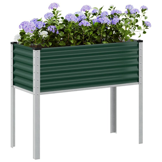 Garden flower box green 100x41x90 cm steel