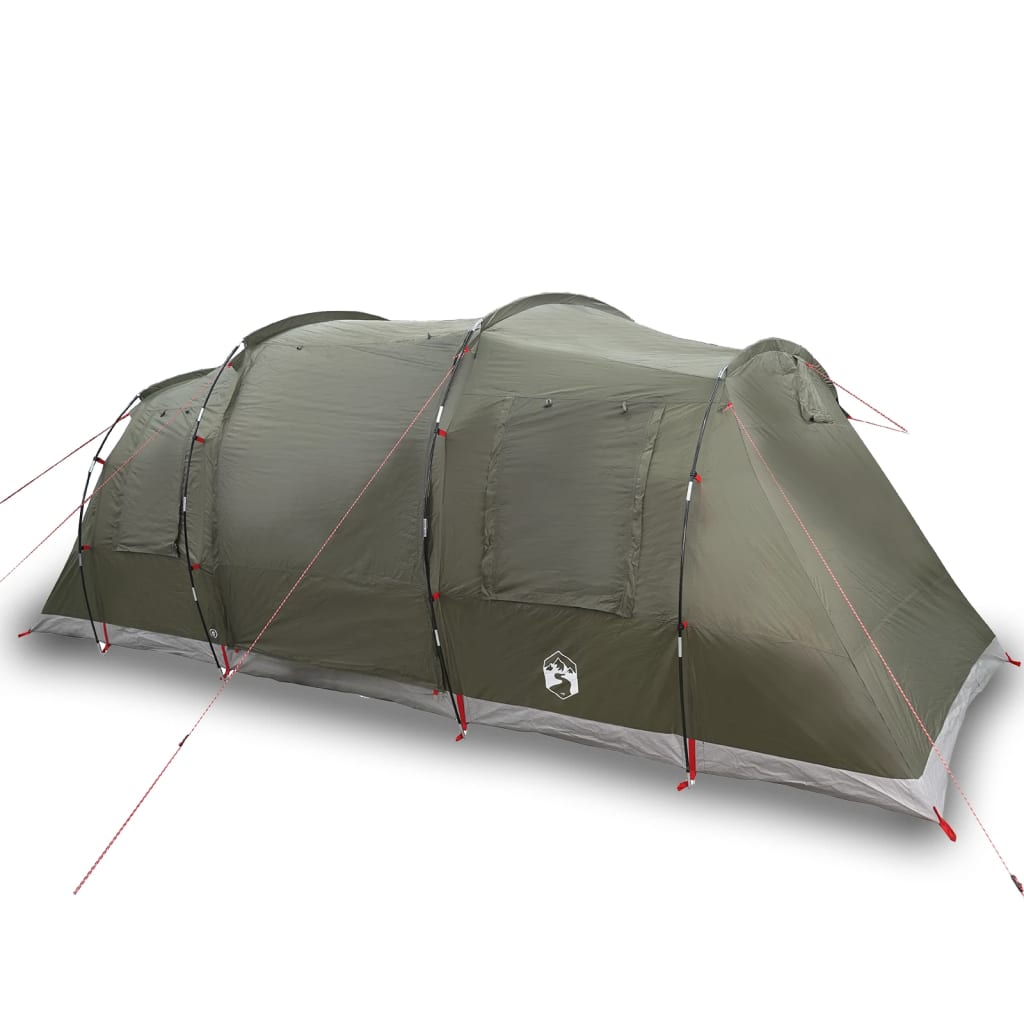 Family tent tunnel for 6 people olive green waterproof