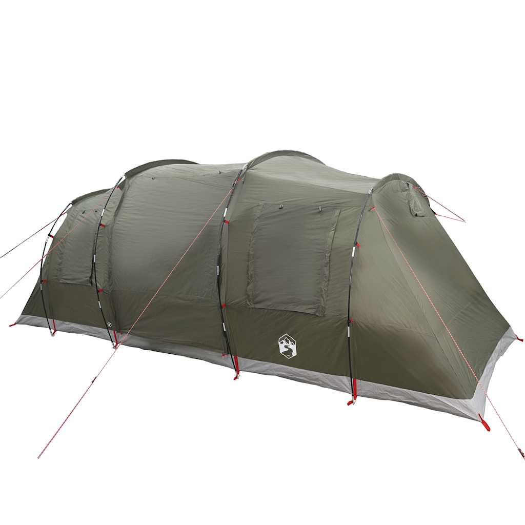 Family tent tunnel for 6 people olive green waterproof