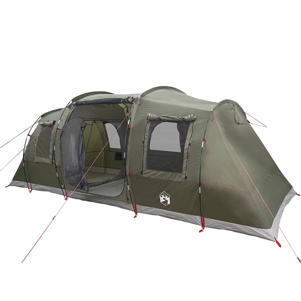 Family tent tunnel for 6 people olive green waterproof