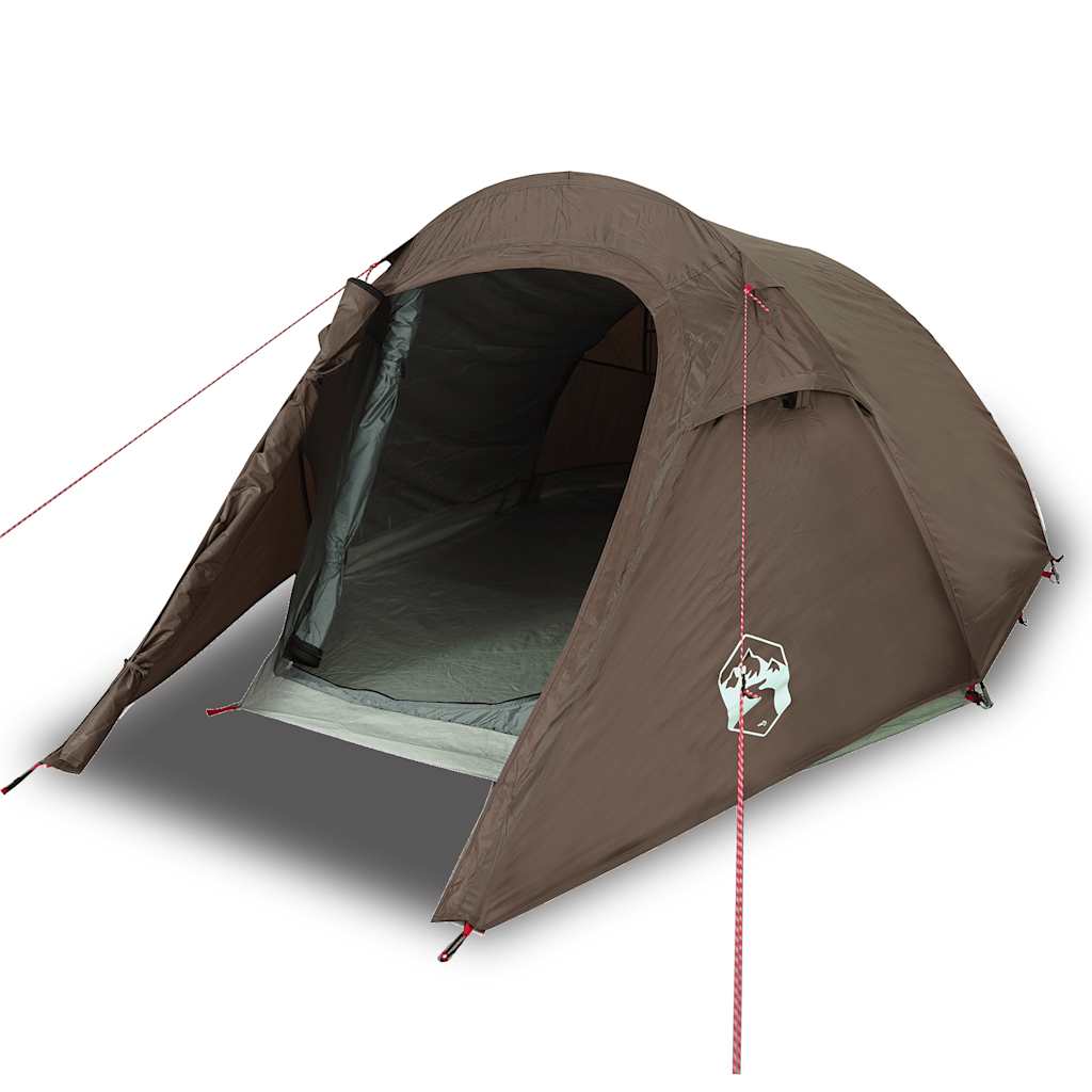 Tunnel tent for 3 people brown waterproof