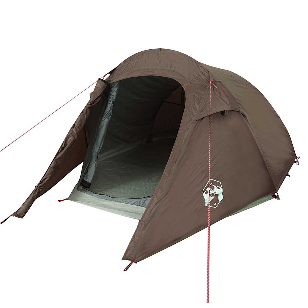 Tunnel tent for 3 people brown waterproof