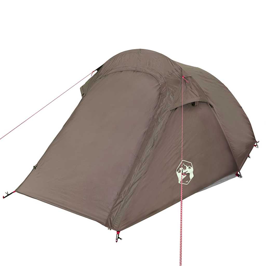 Tunnel tent for 3 people brown waterproof