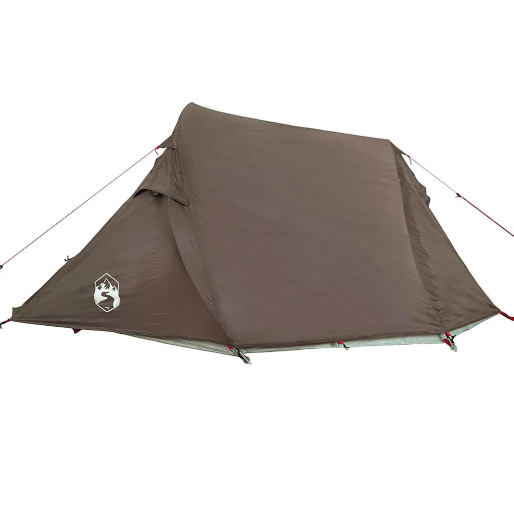 Tunnel tent for 3 people brown waterproof