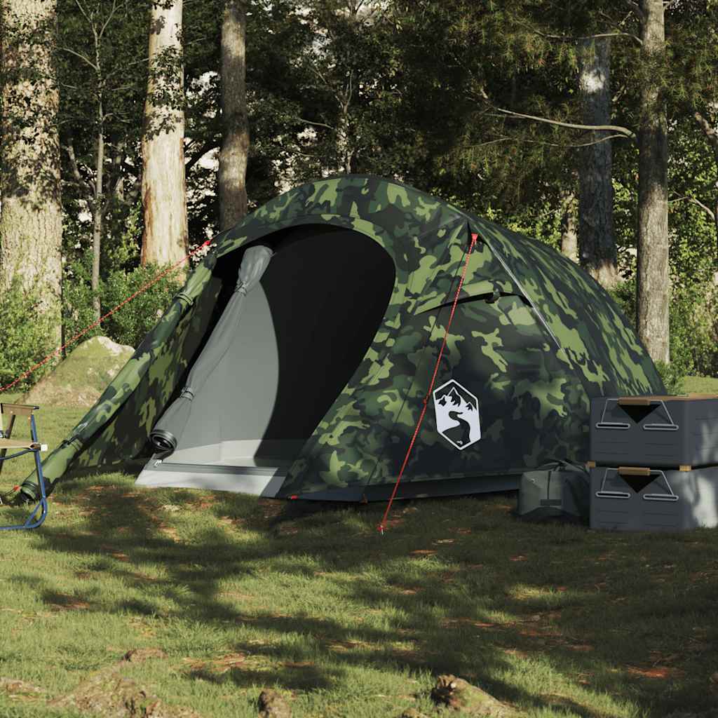 Tunnel tent for 3 people camouflage waterproof