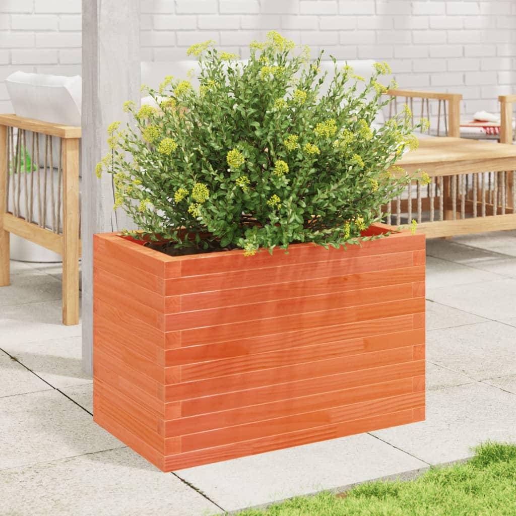 Garden flower box wax brown 70x40x45.5 cm solid pine