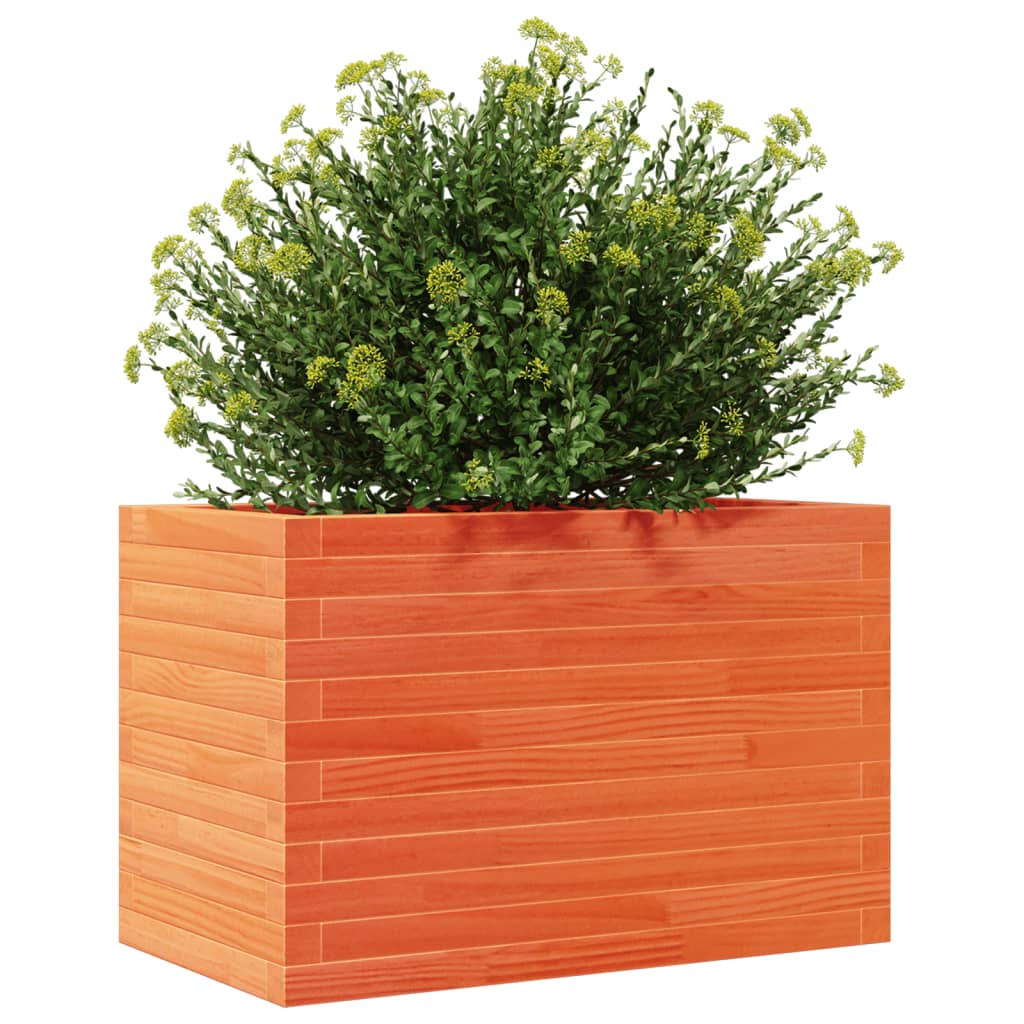 Garden flower box wax brown 70x40x45.5 cm solid pine