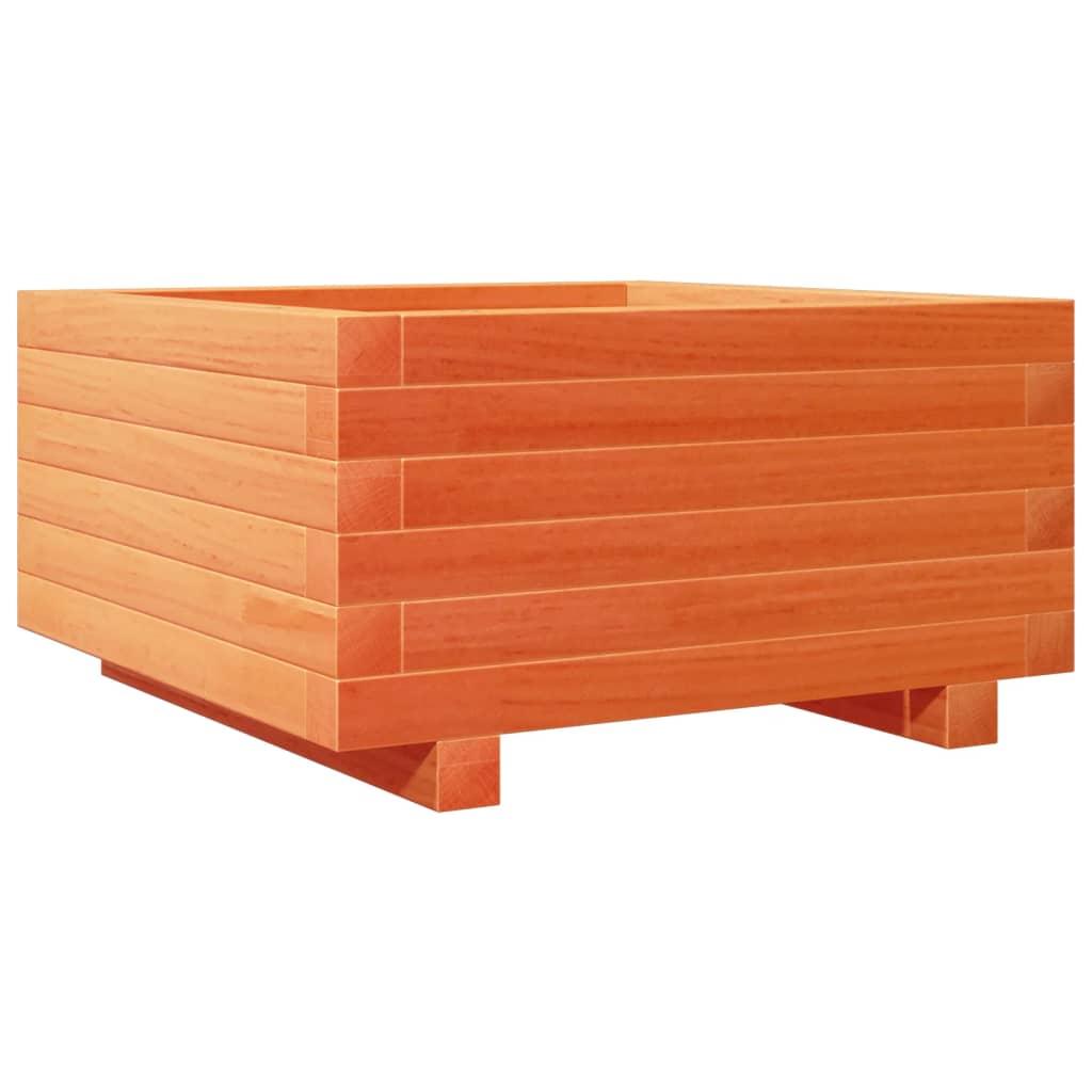 Garden flower box wax brown 50x50x26.5 cm solid pine