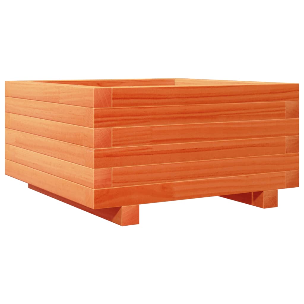 Garden flower box wax brown 50x50x26.5 cm solid pine