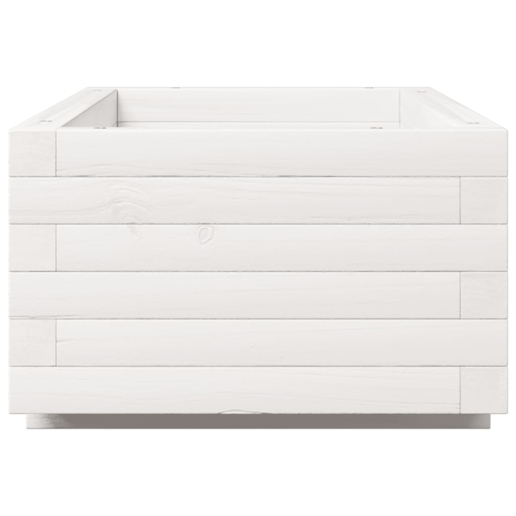 Flower box white 90x40x26.5 cm solid pine