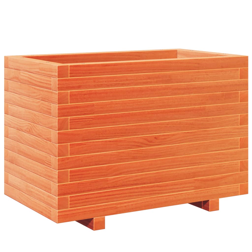 Garden flower box wax brown 70x40x49.5 cm solid pine