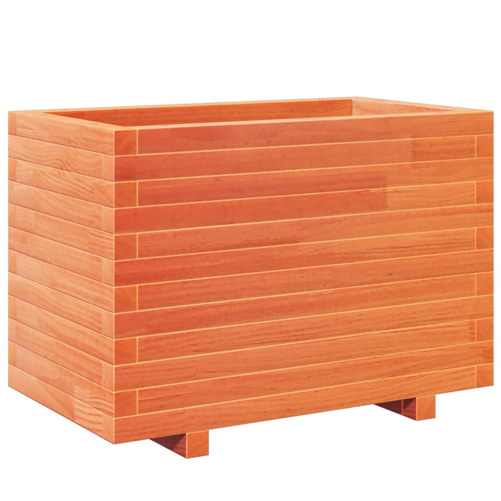 Garden flower box wax brown 70x40x49.5 cm solid pine