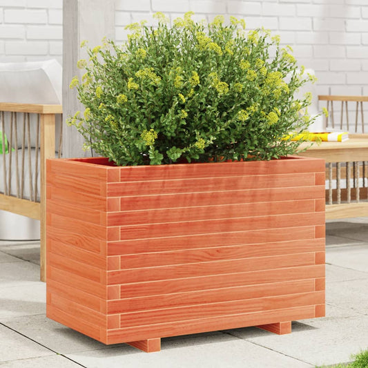 Garden flower box wax brown 70x40x49.5 cm solid pine