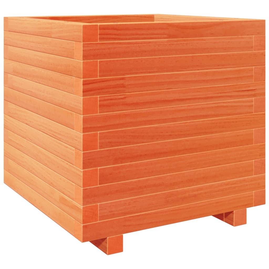 Garden flower box wax brown 50x50x49.5 cm solid pine