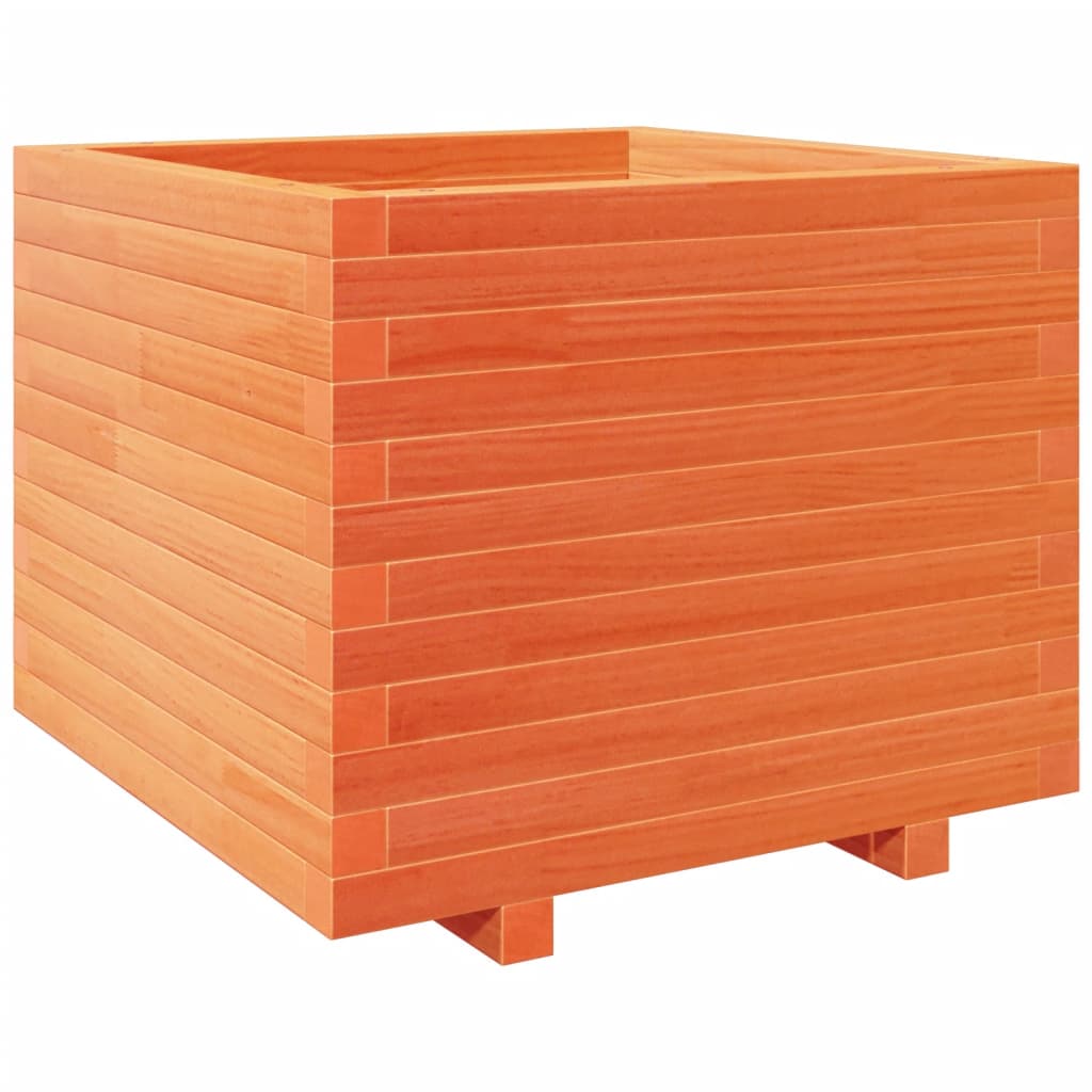 Garden flower box wax brown 60x60x49.5 cm solid pine