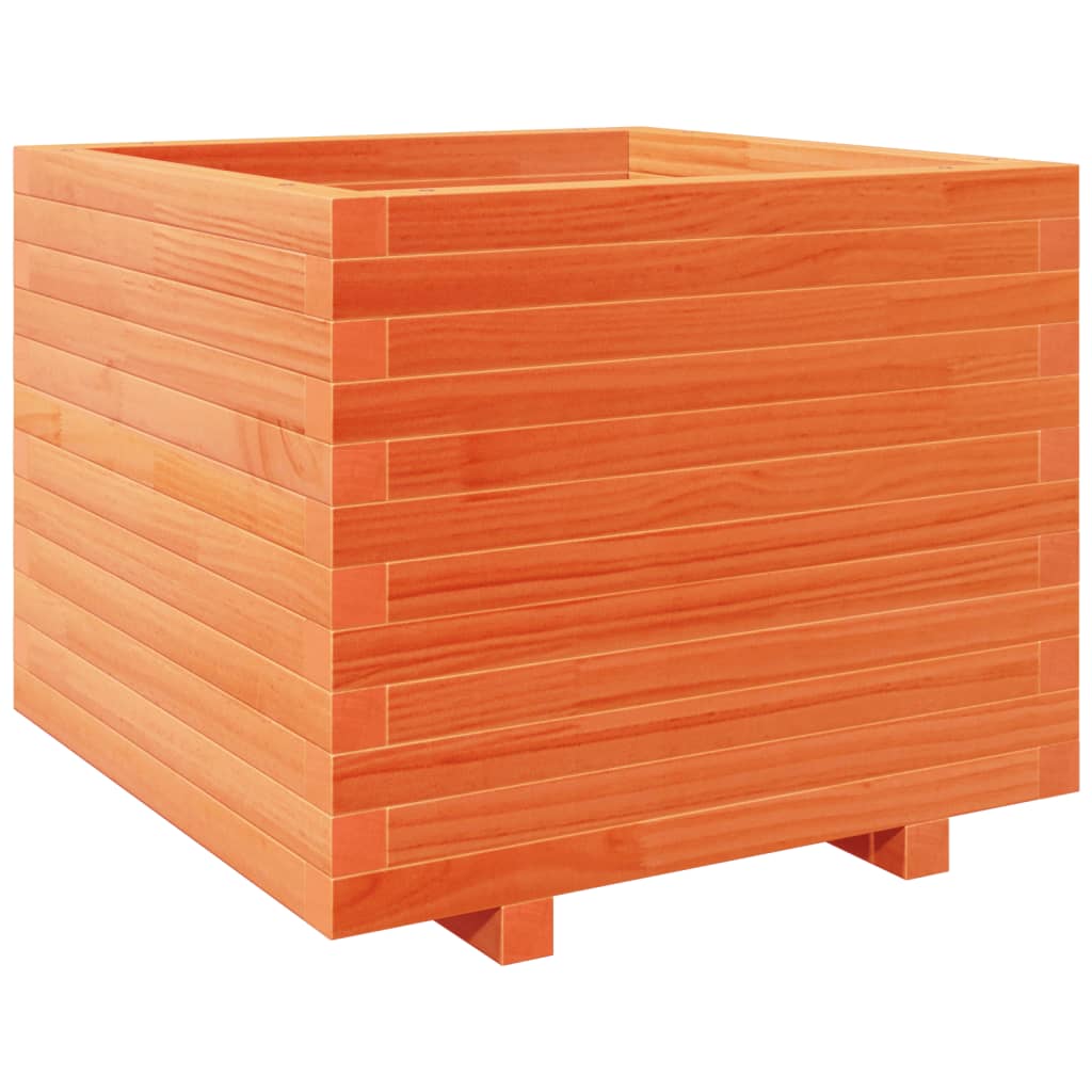 Garden flower box wax brown 60x60x49.5 cm solid pine