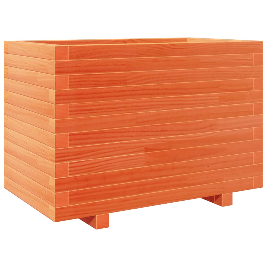 Garden flower box wax brown 70x40x49.5 cm solid pine