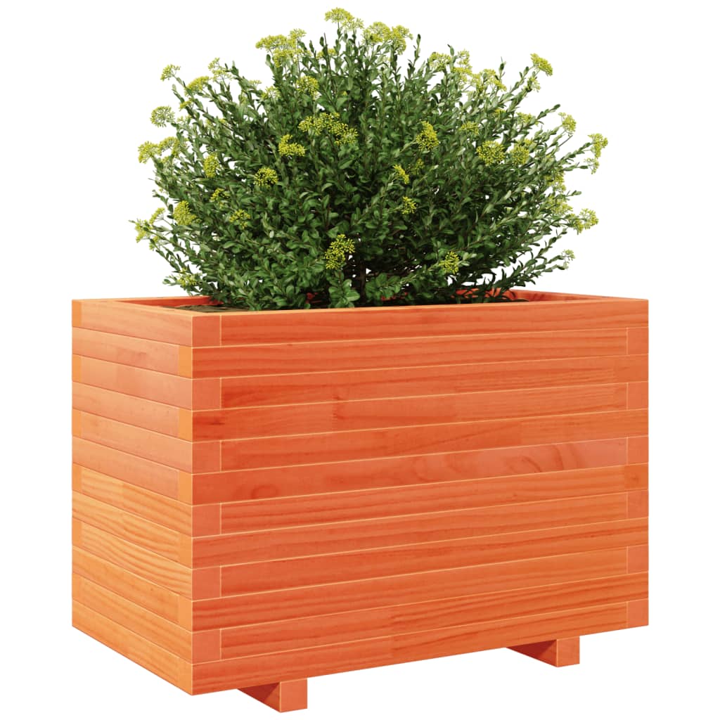 Garden flower box wax brown 70x40x49.5 cm solid pine