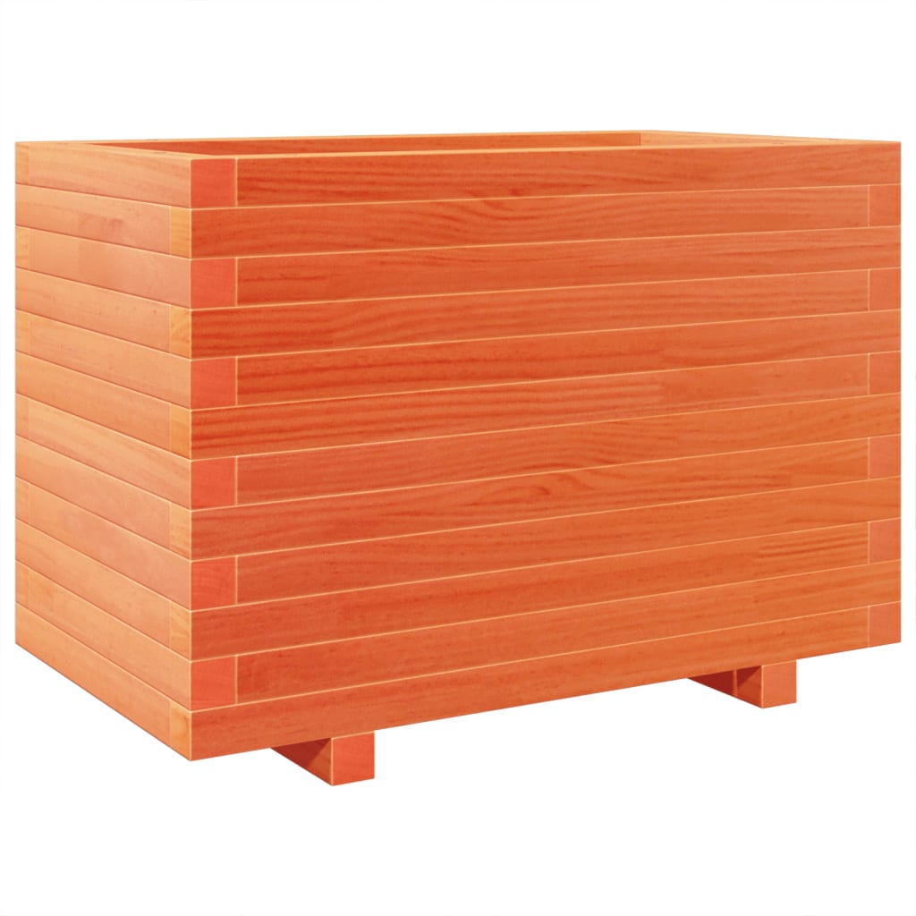 Garden flower box wax brown 70x40x49.5 cm solid pine