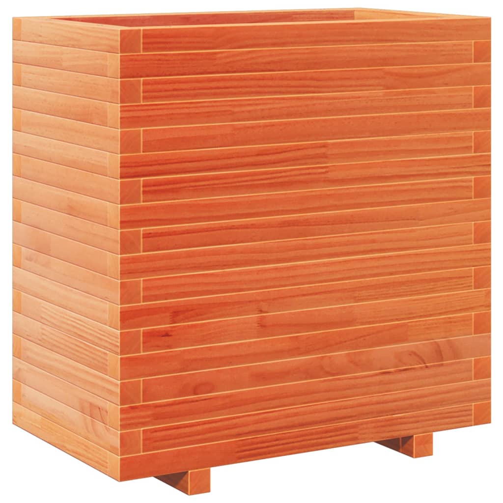 Garden flower box wax brown 70x40x72.5 cm solid pine