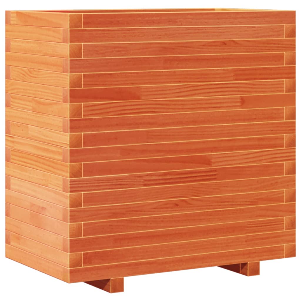 Garden flower box wax brown 70x40x72 cm solid pine