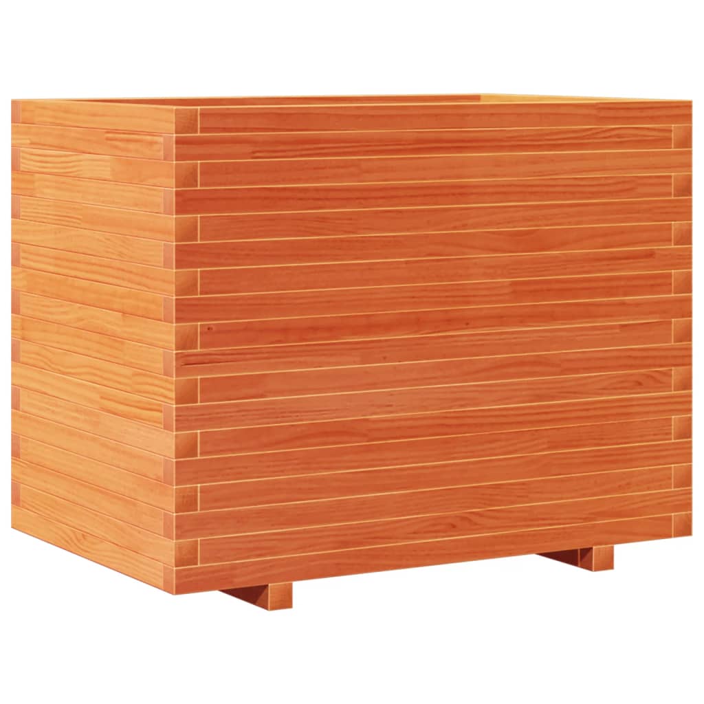 Garden flower box wax brown 90x60x72 cm solid pine