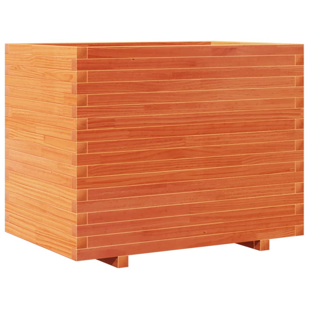 Garden flower box wax brown 90x60x72 cm solid pine