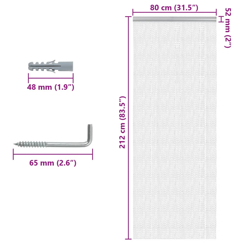 Hyönteisverho oveen 80x212 cm alumiini