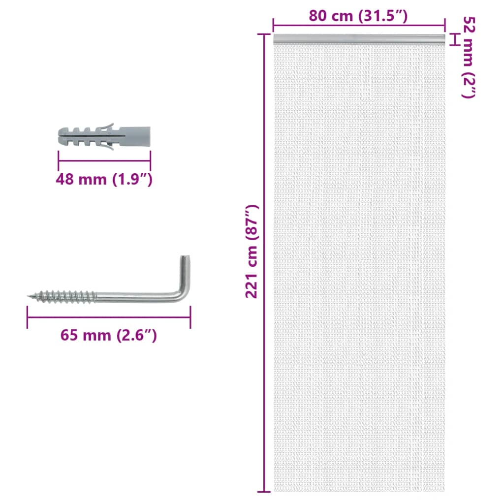 Hyönteisverho oveen 80x221 cm alumiini