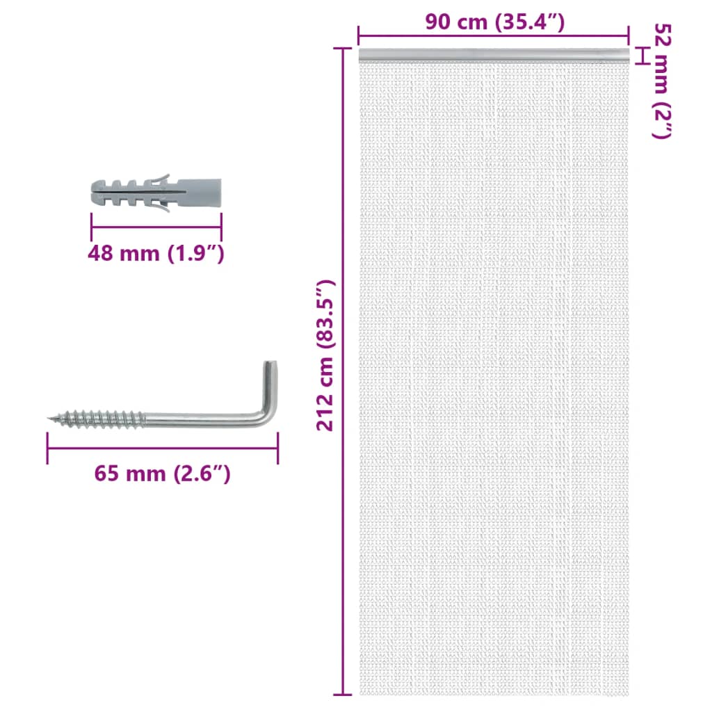 Hyönteisverho oveen 90x212 cm alumiini