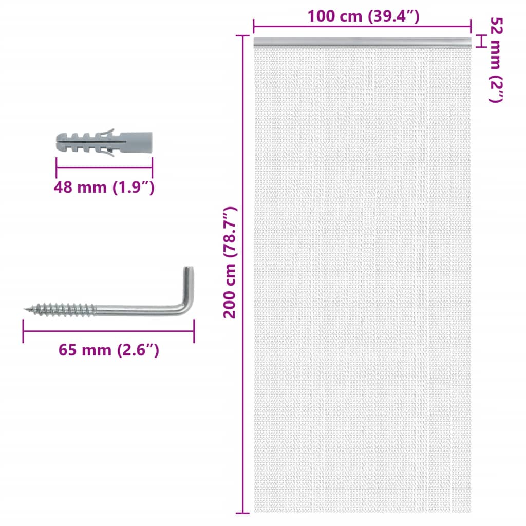 Hyönteisverho oveen 100x200 cm alumiini