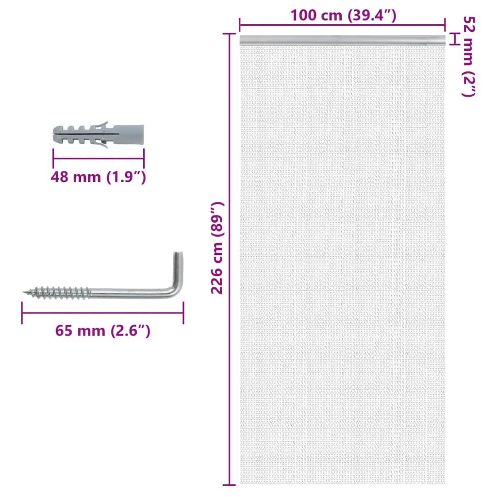 Hyönteisverho oveen 100x226 cm alumiini