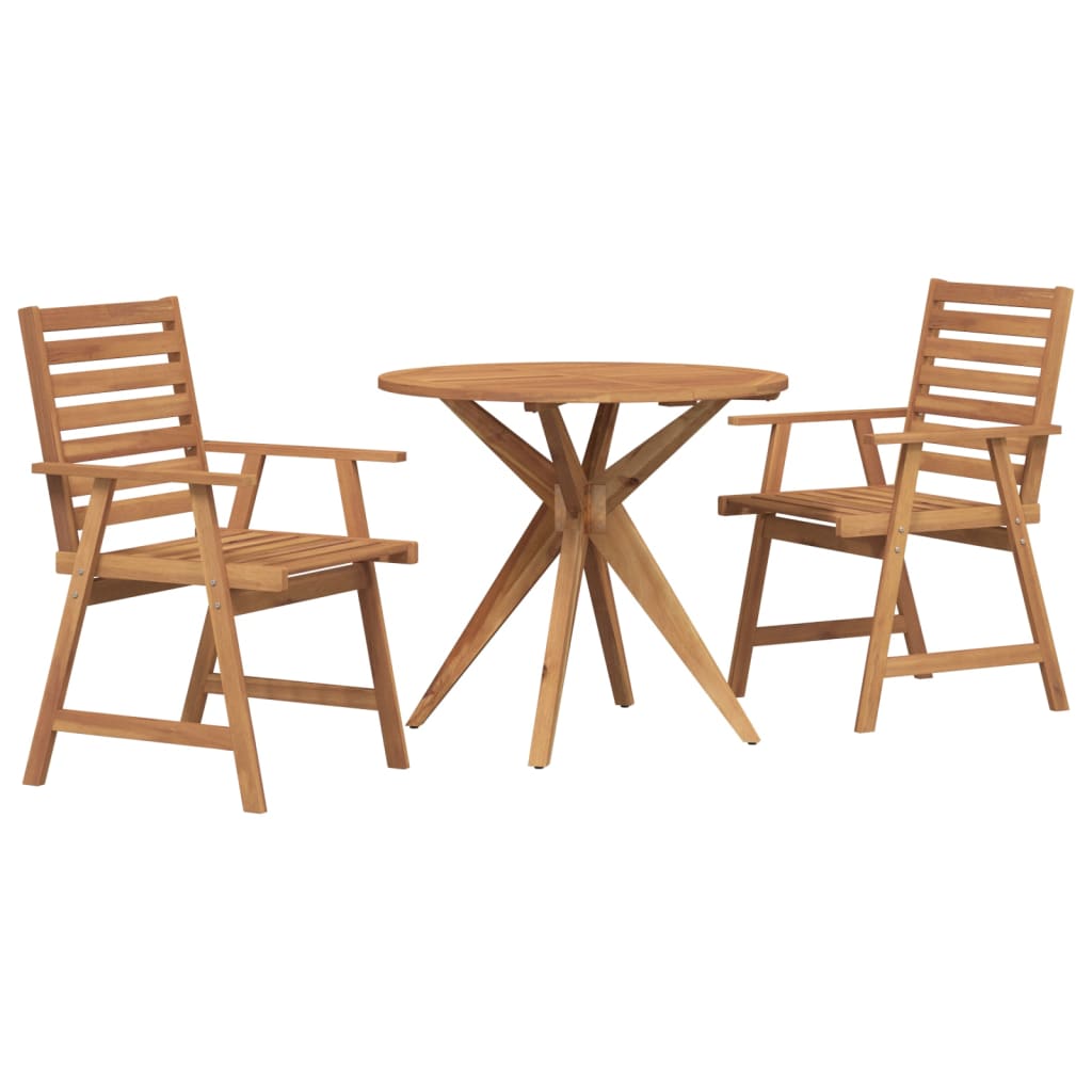 3-piece outdoor dining set solid acacia wood