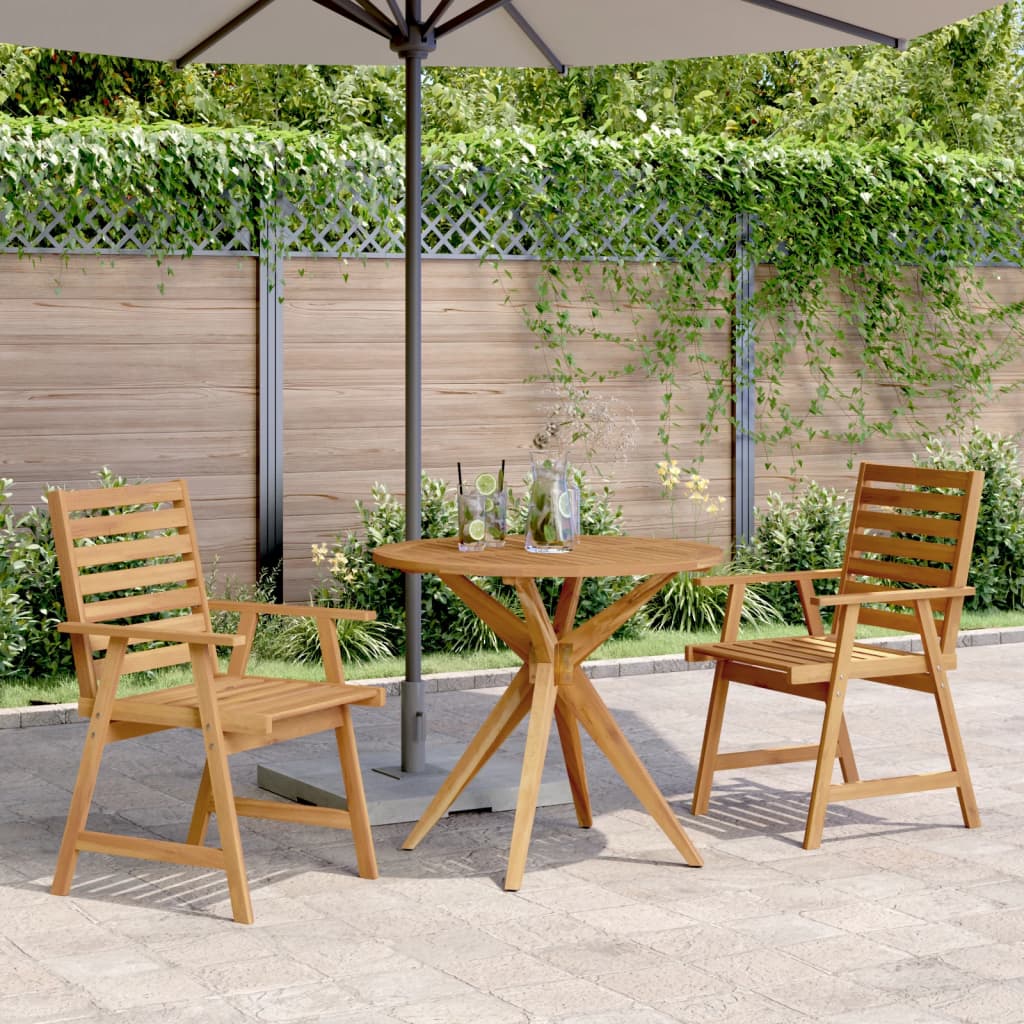 3-piece outdoor dining set solid acacia wood