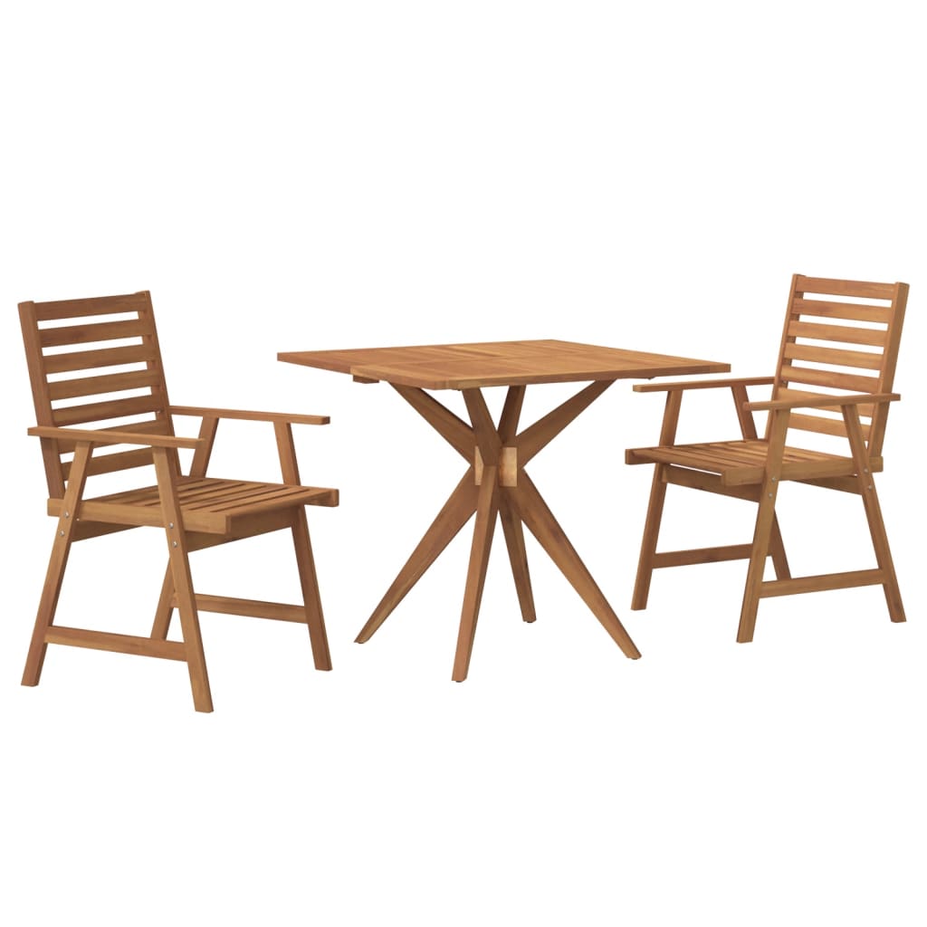 3-piece outdoor dining set solid acacia wood